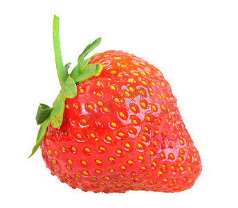 单颗鲜红草莓