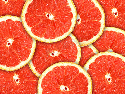 葡萄柚片柑橘类水果的背景