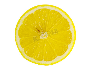酸性背景摄影照片_孤立在白色背景上的柠檬片