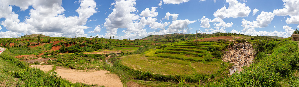 马达加斯加岛上风景图像的全景拍摄