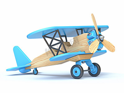 木制飞机玩具 3D