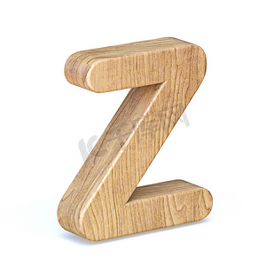 字体摄影照片_圆形木制字体 Letter Z 3D
