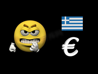 钱表情摄影照片_图释愤怒和欧元 — 3d 渲染