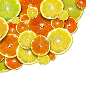 橙色和柠檬背景