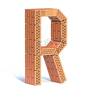 砖墙字体 Letter R 3D