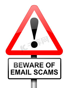 反诈骗单页摄影照片_电子邮件诈骗概念。