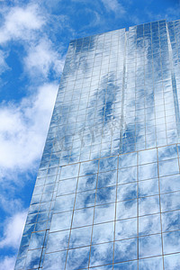 蓝镜玻璃建筑，外墙建筑