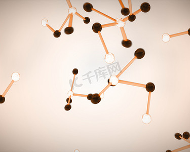 分子细胞摄影照片_黑色、白色和橙色分子细胞