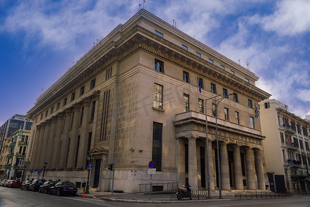 塞萨洛尼基 希腊银行大楼立面。