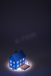 房子的拍摄摄影照片_房子的照明模型