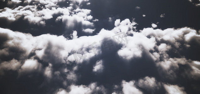 飞越云层抽象 3d 渲染