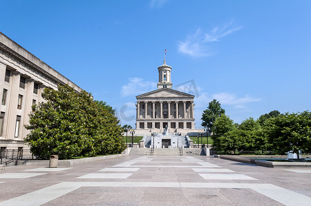 田纳西州摄影照片_纳什维尔的田纳西州议会大厦。