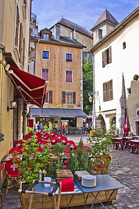 阿讷西在阿尔卑斯山，旧城街景，法国