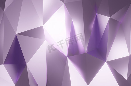 创意几何抽象背景摄影照片_抽象几何图案背景多边形三角形背景紫色 3d 渲染