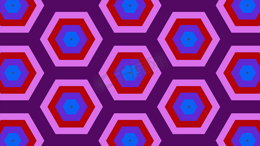 相同颜色六边形和不同周围环的抽象背景。