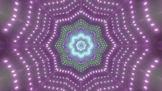 紫色灯光摄影照片_带紫色灯光的星形隧道 3D 插图