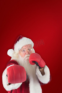 圣诞老人用他的右拳的合成图像
