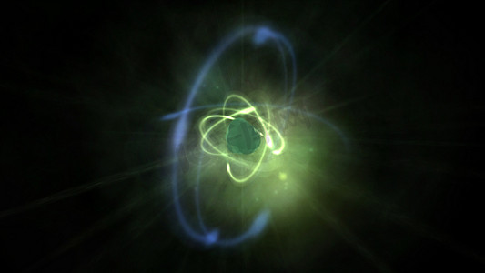 循环矢量图标摄影照片_原子轨道抽象射线光