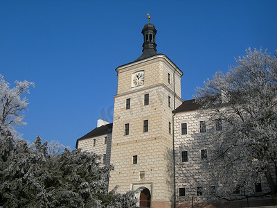 布雷兹尼采城堡在冬天