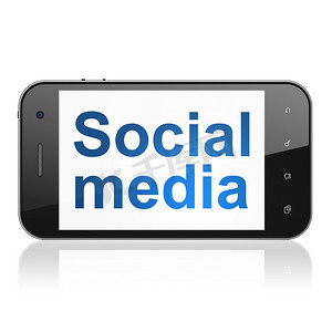 社交媒体概念：智能手机上的社交媒体