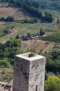 从塔的托斯卡纳村庄圣吉米尼亚诺视图