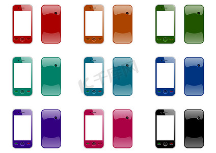 手机正面和背面九种颜色