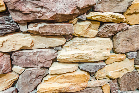 平坦的石头岩石砖墙