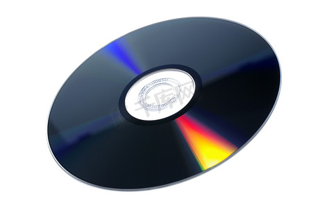 孤立在白色背景上的 DVD-RW 多媒体光盘。