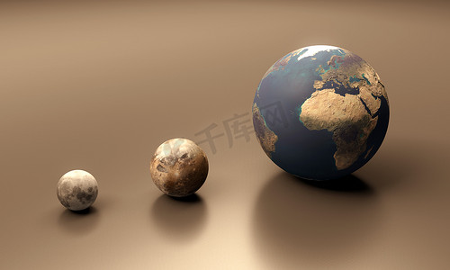 Ganymede 月亮和地球空白