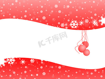 在雪背景的红色圣诞节响铃与白色空间