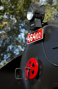 “蒸汽机车 (464.102) 的细节，Knezeves，捷克共和国”