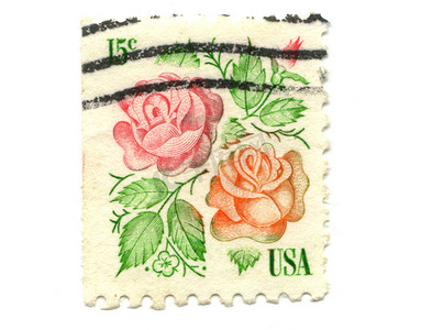 邮戳美国摄影照片_美国邮票白色背景 15c