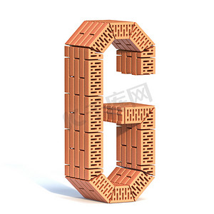 砖墙字体字母 G 3D