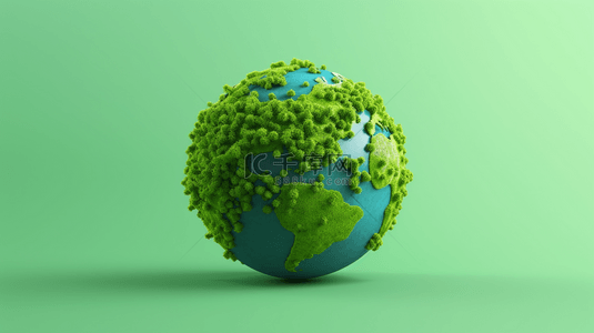 地球环境背景图片_3D环保绿色地球节能地球日
