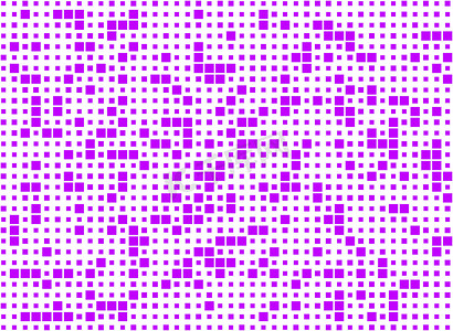 方形紫色背景无缝图案的插图，不同大小的形状