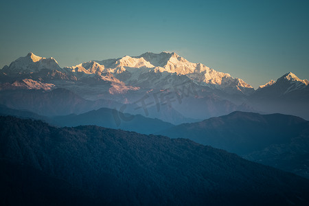 印度大吉岭的山峰