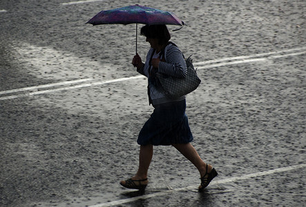 大雨动态摄影照片_大城市下大雨