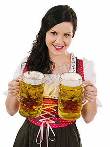 供应慕尼黑啤酒节啤酒的美女