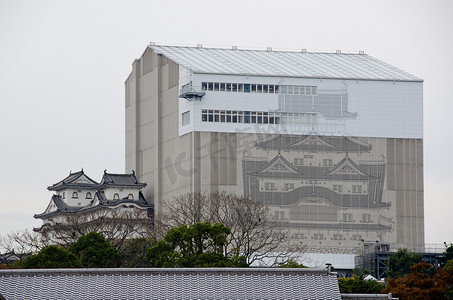 重建中的姬路城