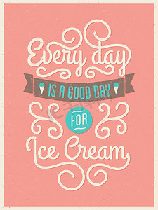 复古排版冰淇淋海报