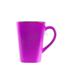 孤立在白色背景上的紫色杯子