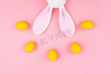 复活节小兔子兔耳朵装饰鸡蛋