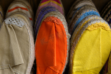 彩色麻底鞋