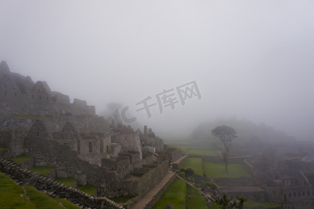 马丘比丘，阴天，秘鲁，南美洲