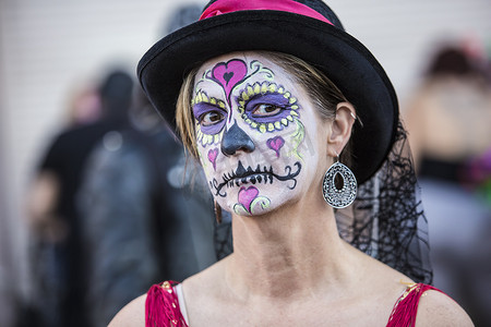 dia摄影照片_Dia De Los Muertos 化妆的女人