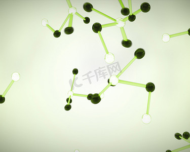 分子细胞摄影照片_黑色、白色和绿色分子细胞