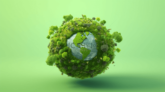 地球立体背景图片_绿色3D立体地球节能环保环境