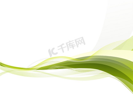 绿色横幅背景摄影照片_抽象的绿色波浪背景