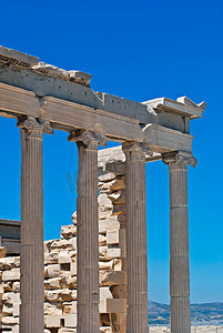 雅典卫城的废墟。