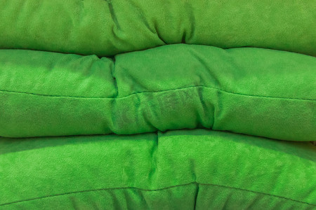 纺织物摄影照片_织物绿色青翠材料颜色纺织物复古样品背景设计，特写